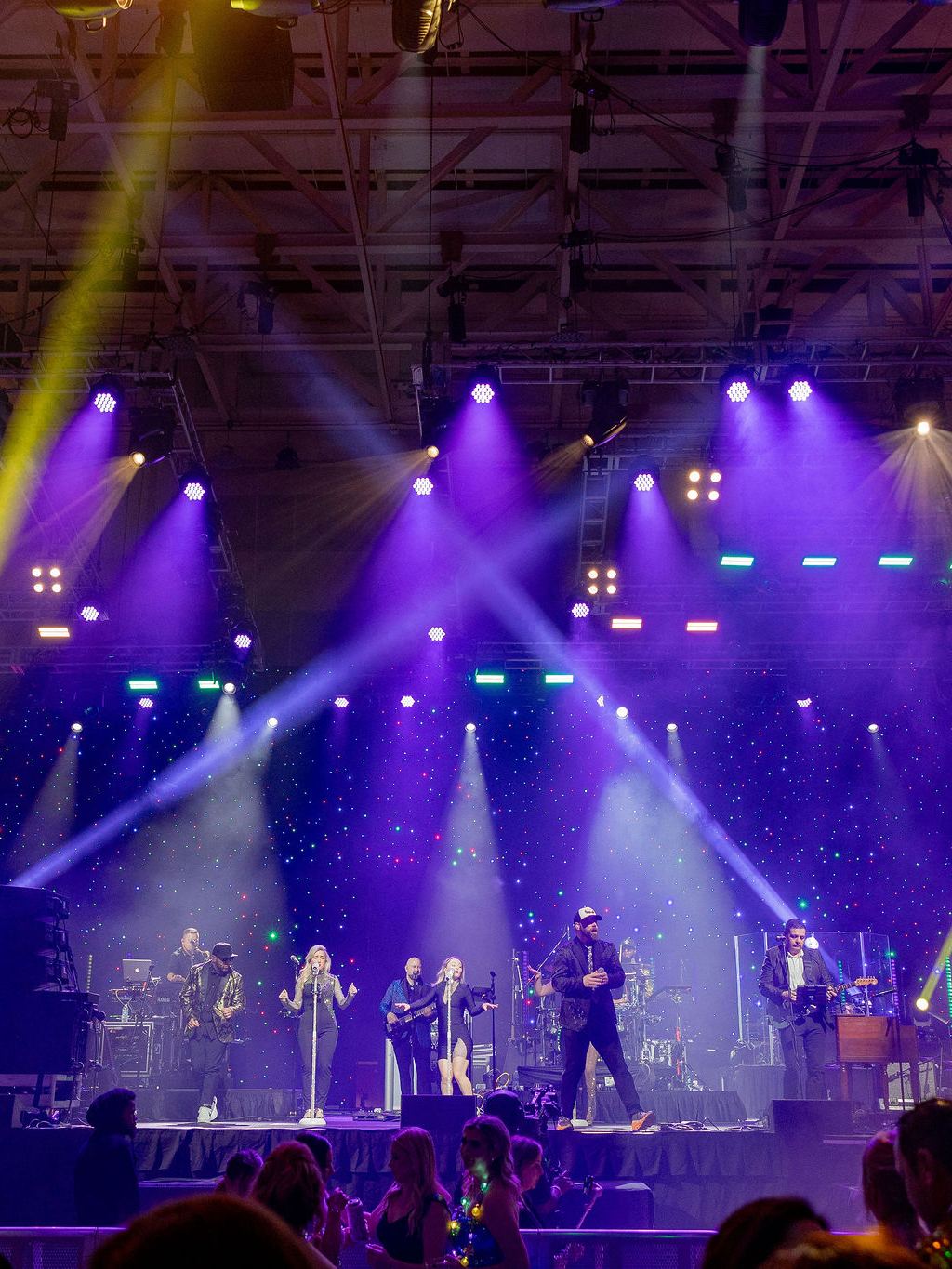 The full Sugar Shaker lineup performing on a festival-scale stage