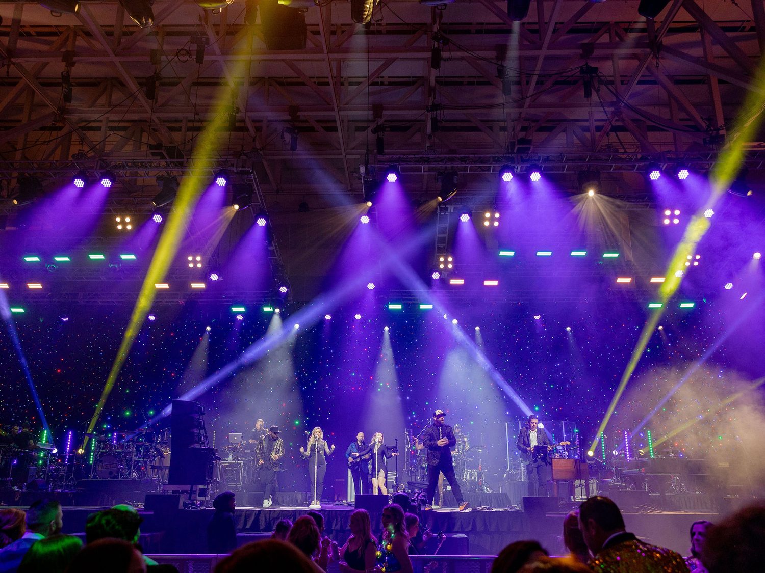 Sugar Shaker performing live with a full horn section and lighting rig