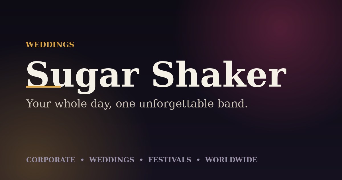 Sugar Shaker performing at a New Orleans wedding reception